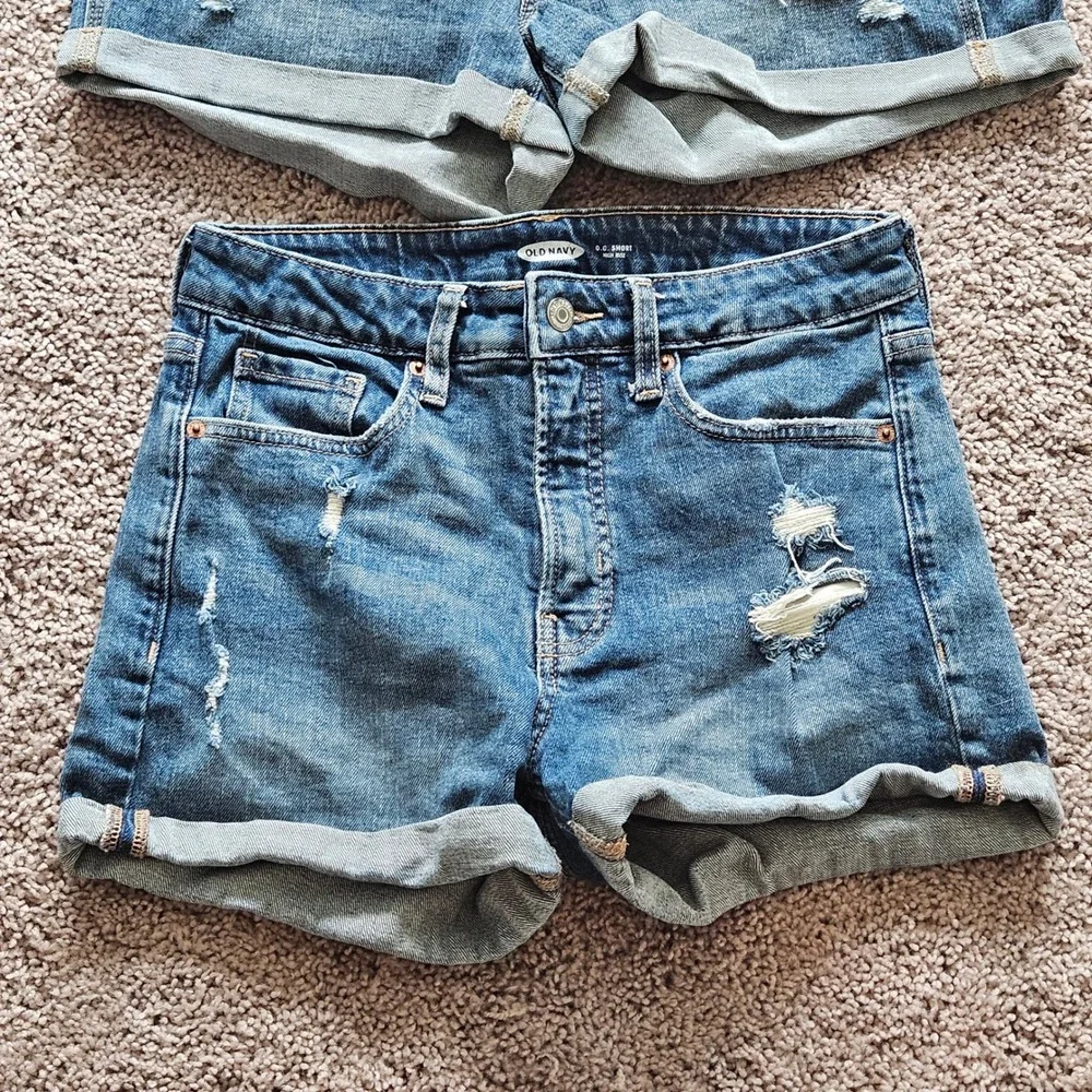 Old Navy Denim Shorts Lot of 3 Size 4 Distressed Cuffed Boyfriend OG Stretch